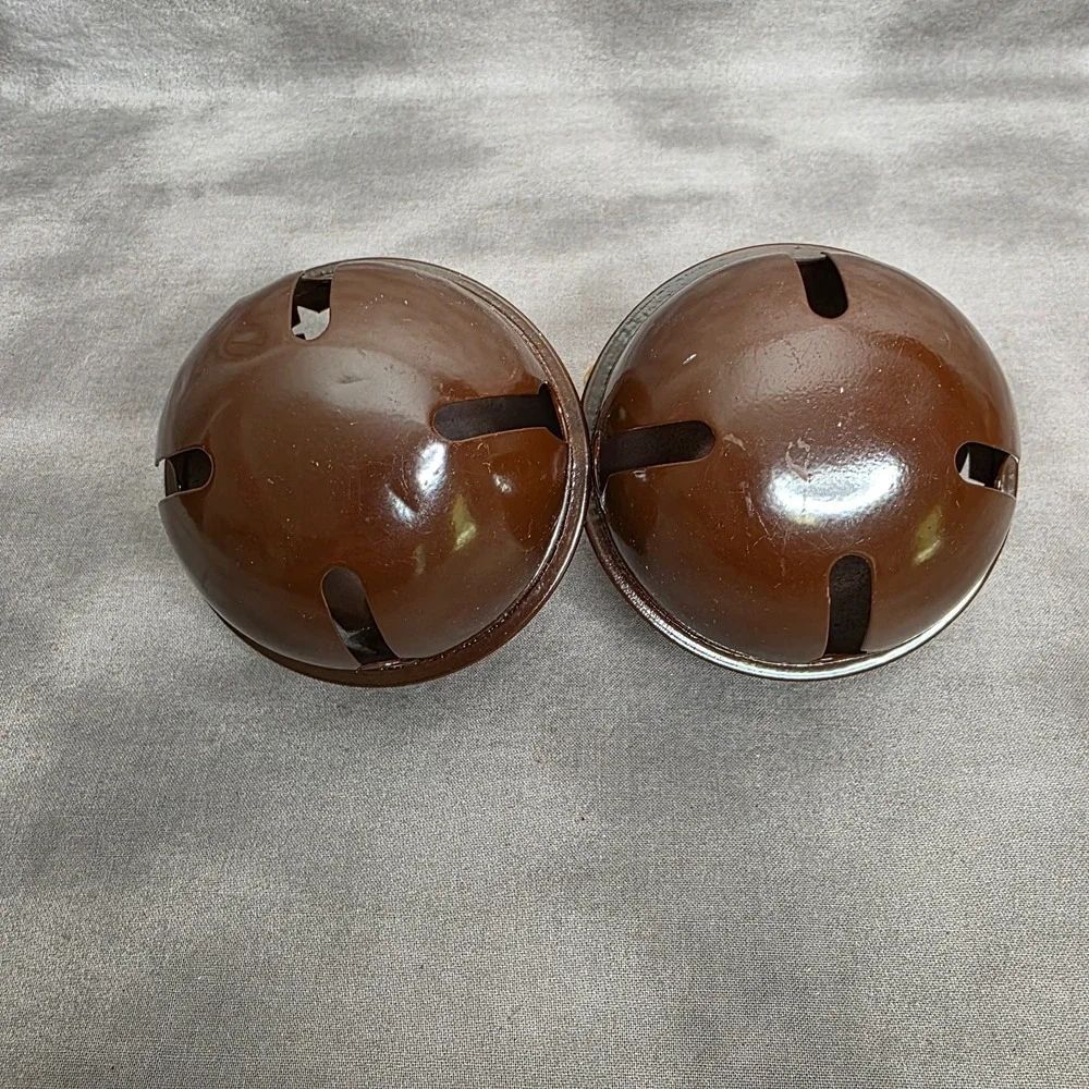 (X2) Brown Metal Jingle Bell Christmas Oranaments 3.5